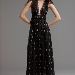 For Love And Lemons Black Floral Maxi Dress